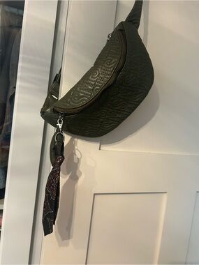 Steve Madden Olive Quilted Logo Belt Bag